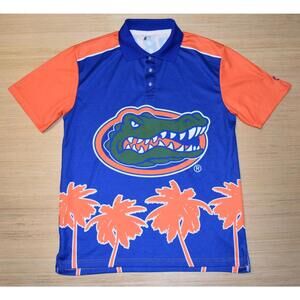 KLEW FLORIDA GATORS Performance Polo Shirt Men Size LARGE All Over Print WOW